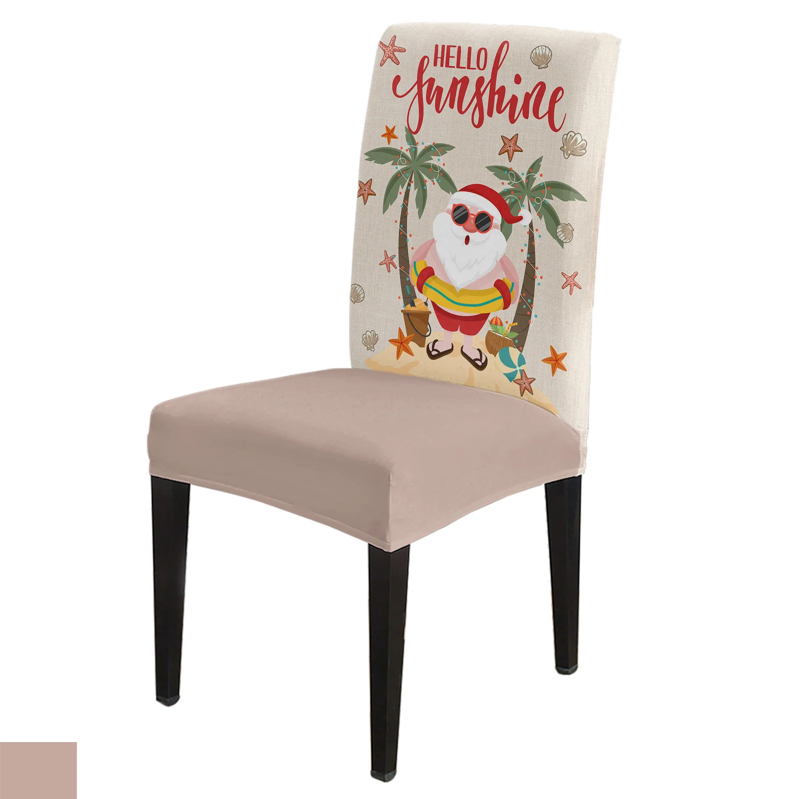 

Summer Christmas Snowman Beach 4/6/8PCS Spandex Elastic Chair Case For Wedding Hotel Banquet Dining Room