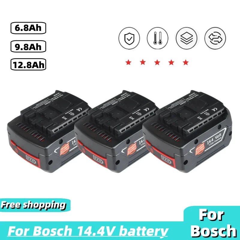 

14.4V 6800mah Rechargeable Li-ion Battery cell pack for BOSCH cordless Electric drill screwdriver BAT607,BAT607G,BAT614,BAT614G