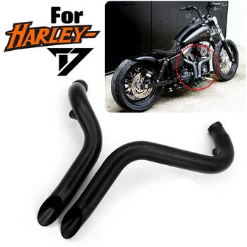 Motorcycle Modification For H arley Retro T7 Cool Street Sports Car Black Dual Car Horseshoe Sound Exhaust Pipe