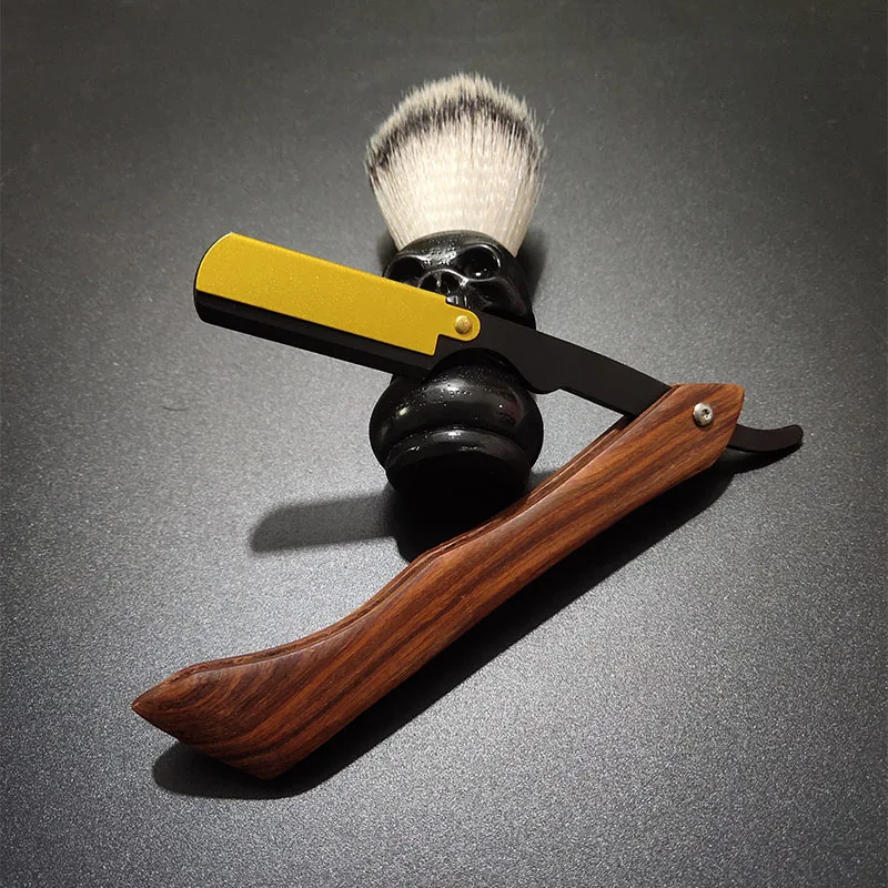 

Straight Razor Hand Made Wooden Handle Classic Safety Straight Razor Shaver Fit half Piece Double Edge Blade Wholesale