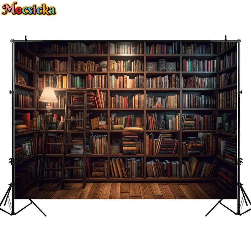 Cenário de Estante Vintage Livros Mágicos Biblioteca Fundo de Fotografia Bebê Crianças Birthday Cake Smash Photo Studio Props - Image 5