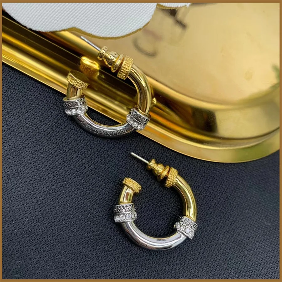 

French Vintage Color Matching Earrings for Women's Fashion Heavy Industry Totem 925 Silver Need Light Luxury Charm Jewelry
