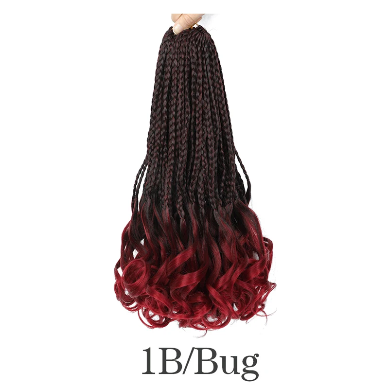 Boho French Curl Crochet Hair Extensions - Three Strand Goddess Braids with Curly Ends