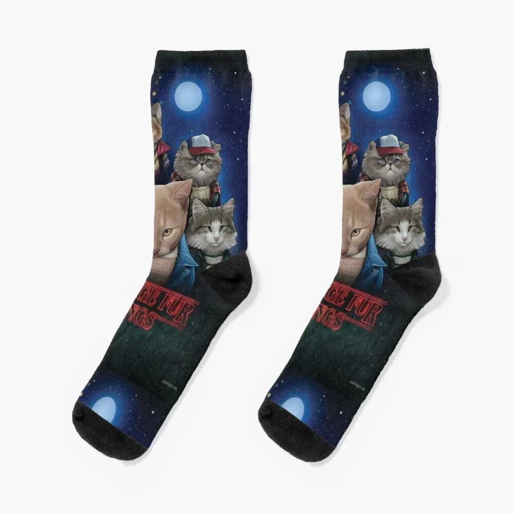 

Strange Fur Things Socks with print hip hop cute Designer Man Socks Women's