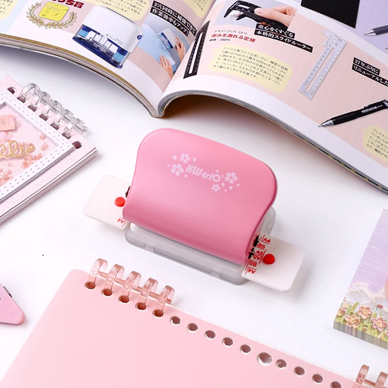 Hand Hole Puncher Pink Handle (Heart) Hole Punch Craft A4 Paper Documents  Loose Leaf Hole Punch