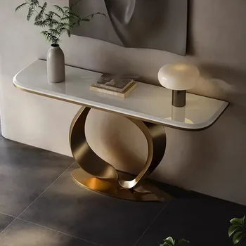 Console d'ingresso angolare rimovibileMetallo moderno rotondo Tavolo vintage Portico Ufficio Tisch Wohnzimer Mobili per ingresso