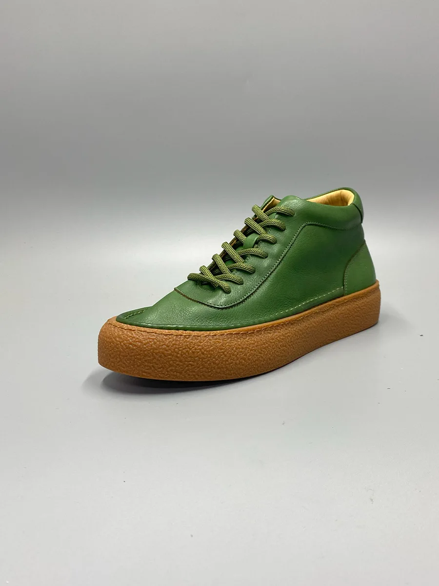 New Senior Fashion Leather Suede Versatile Simple High Top Casual Trend Board Walking Male Shoes Oxford Sneakers Men Ankle Boots 6