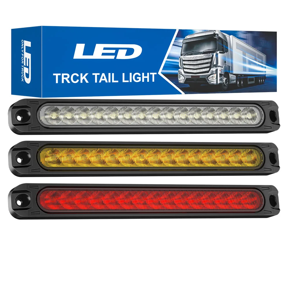 

2pcs Trailer LED Tail Light Bar 10'' 15LED DRLs Brake Turn Tail Lights Assembly DC12V/24V Trailer Identification Light for Mari