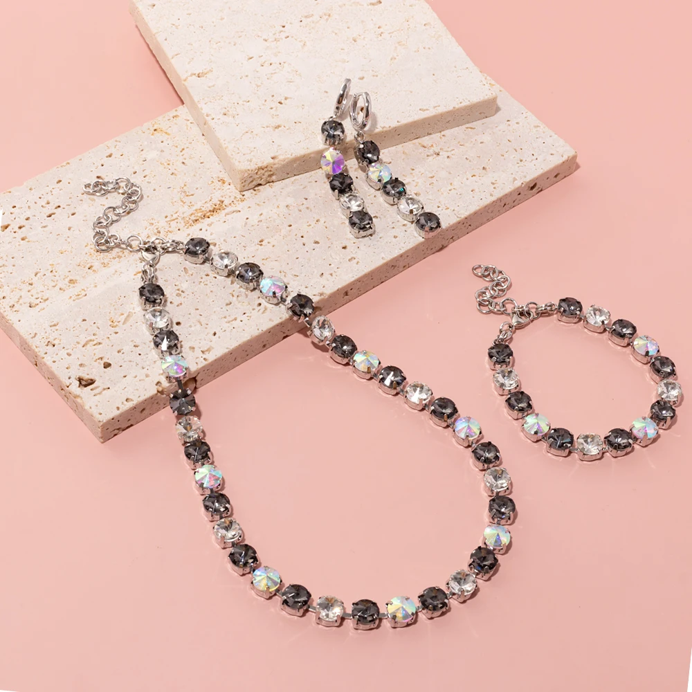 8mm Kristall Bunte Klaue Einstellung Halskette Für Frauen Winter Pullover Halsband Zubehör Diiamond Schmuck – Detail 3