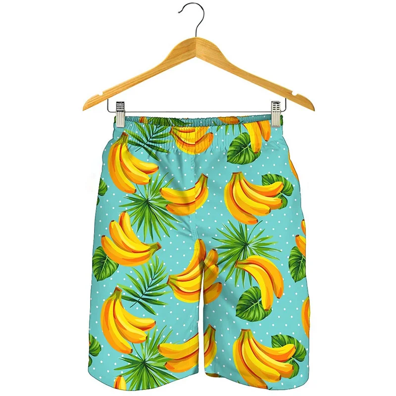 

Tropical Fruit Banana 3d Print Beach Shorts Men Summer Street Short Pants Oversized Surf Board Shorts Quick Dry Swimming Trunks