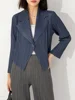 Miyake Pleated Coat Women's Early Autumn New Style 2023 Fashionable Versatile Suit Collar One Button Temperament Short Suit Top 1