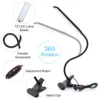 5W LED Clip on Desk Lamp with 3 Modes 11 Brightness  2M Cable Dimmer 14 Levels Clamp Table Lamp 3