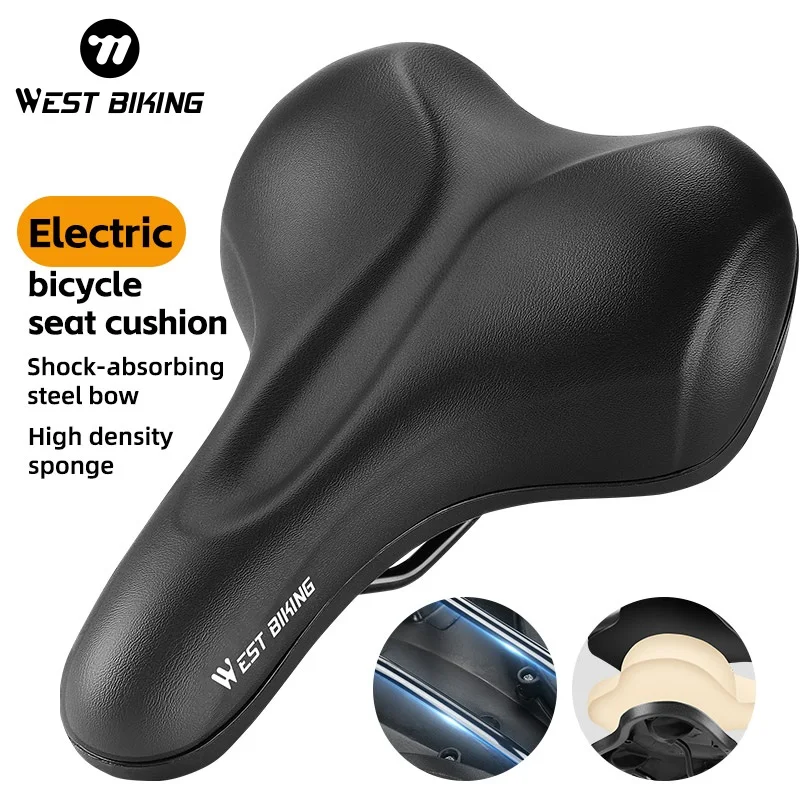WEST BIKING Bike Saddle High Elastic Shockproof MTB Road Bicycle Cushion Waterproof Ergonomic Cycling Seat Bike Accessories