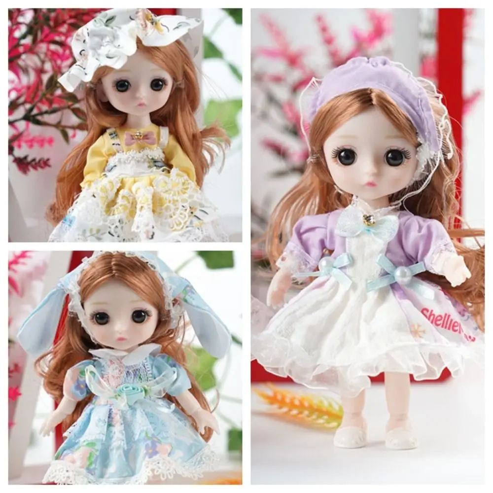 

Ancient Dress BJD Doll Mini Dolls with Clothes Hanfu Removable Joints Doll Removable Joints 3D Eyes Girls Gifts