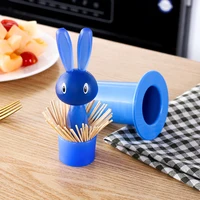 Lovely Cartoon Rabbit Toothpick Holder Press Type Cotton Swab Storage Box Cute Dustproof Toothpicks Organizer.jpg