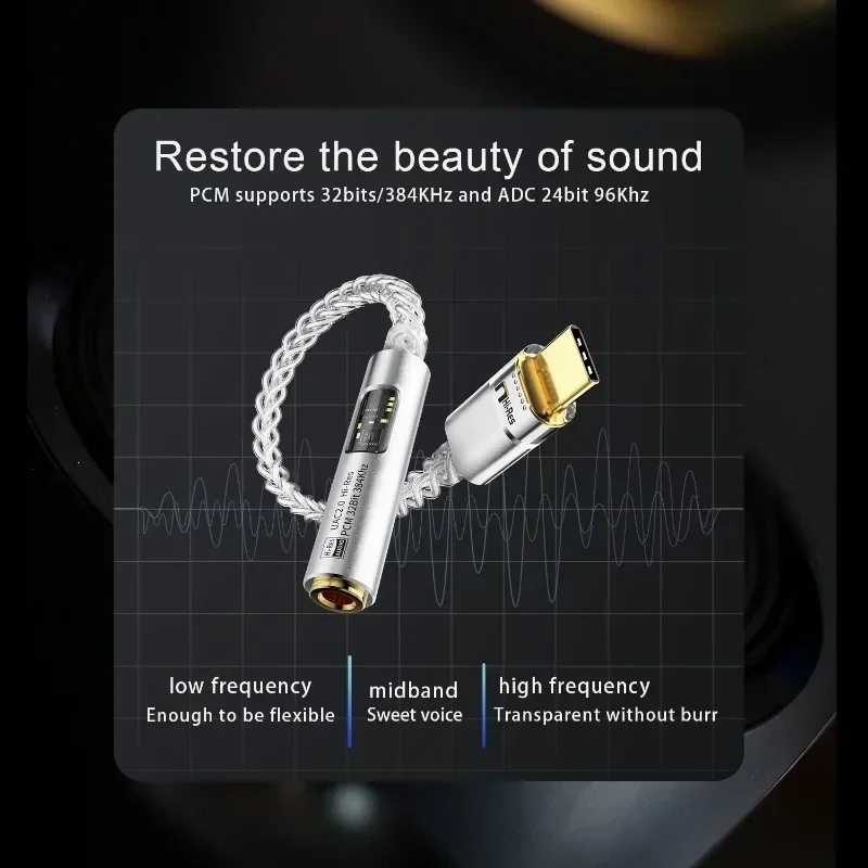 Portable Headphone Amplifier and Audio Decoder Type-C to 3.5mm for JCALLY CX31993
