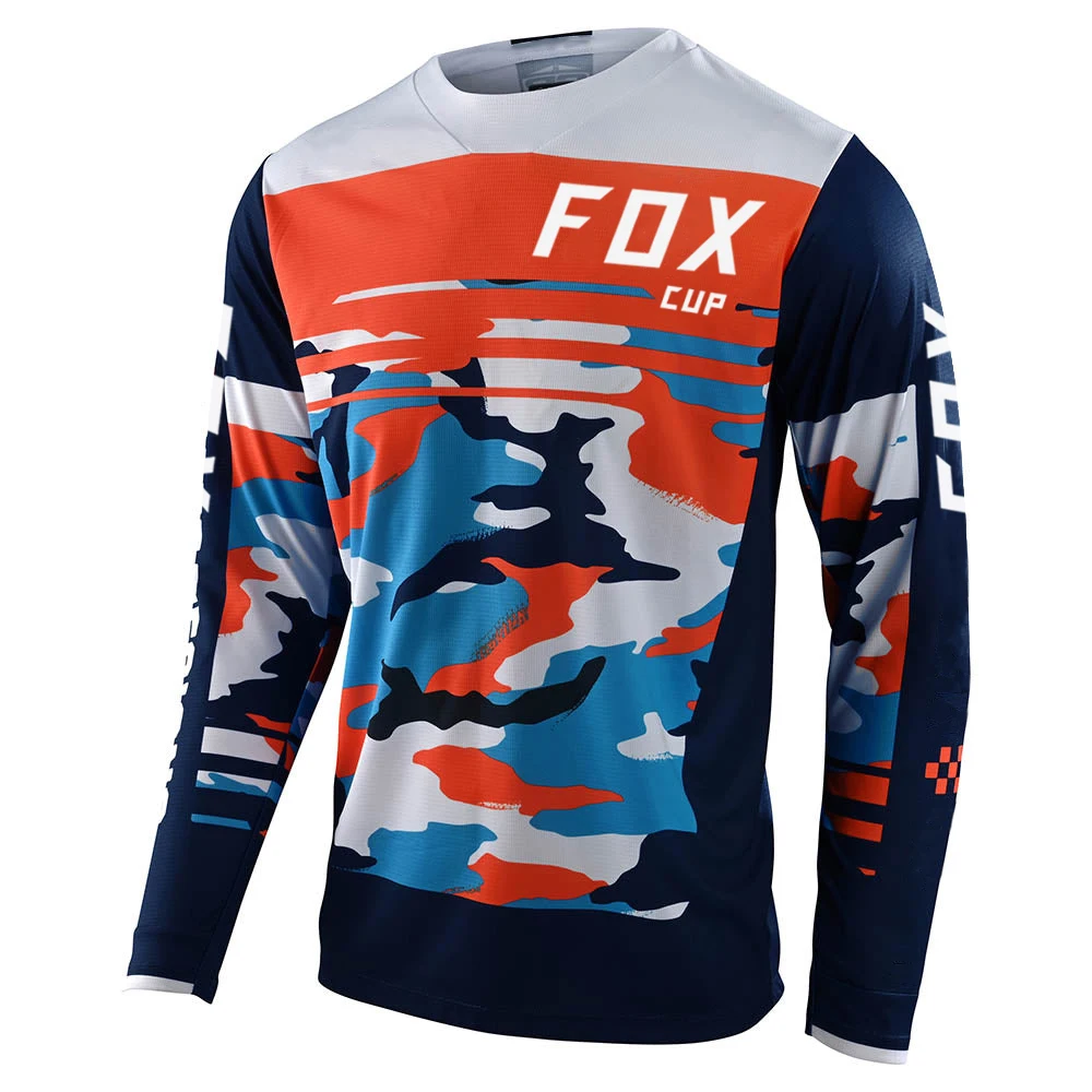 2022 Downhill Jerseys Fox Cup Mountain Bike MTB Shirts Offroad DH Camouflage Motorcycle Jersey Motocross Sportwear Clothing Bike