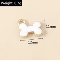 10 Breloques Émail Mignonnes en Forme d'Os de Chien, Nouveaux Charmes Animaux Adorables pour Boucles d'Oreilles, Bracelets, Colliers, Pendentifs, Fabrication de Bijoux Faits Main DIY 6