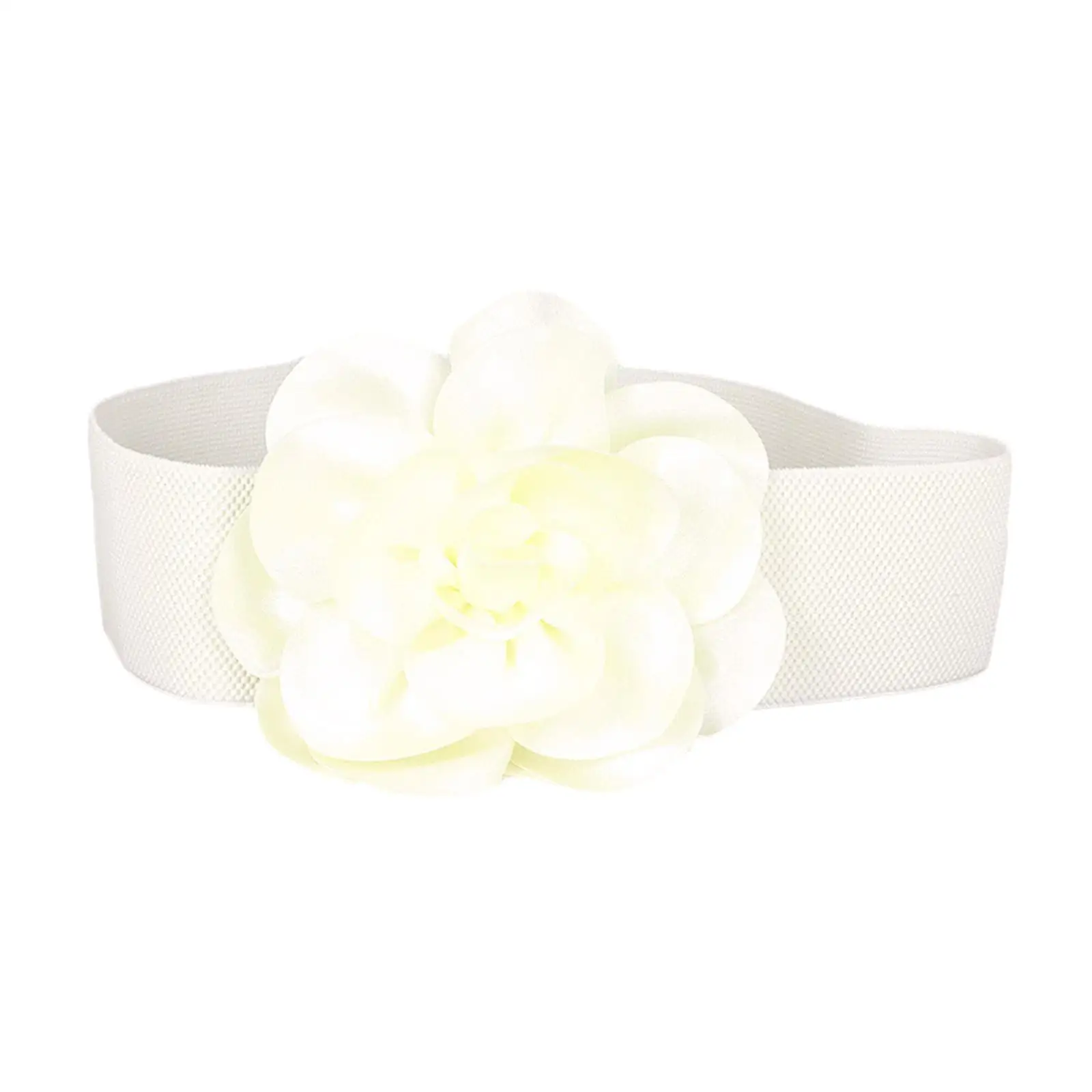 Wide Belt for Dress Elastic Waist Belt Fashion Big Ribbon Flower Cinch Belt for Sweater Dresses Clothes Maxi Shirts Accessories