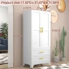 Metal Armoire Wardrobe Closet with 2 Drawers and Hanging Rod, 71'' Tall Wardrobe Cabinet with Doors and Adjustable Shelves 1