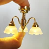 Kid’s Realistic Dollhouse Furniture Chandelier Light Preschool Pretend Play Sand Table Toy Scaled Model LED Ceiling Lamp 4