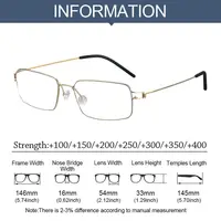 Lunettes de lecture d'affaires pour hommes, lunettes anti-lumière bleue, monture en alliage de titane, hypermétropie, presbytie, délinquants 6