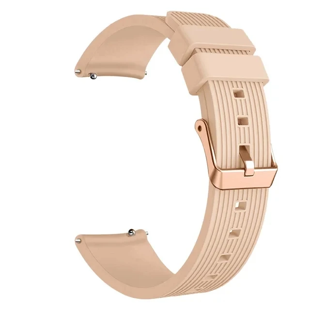 Rose Gold Silicone Watch Strap with Premium Buckle, 20mm