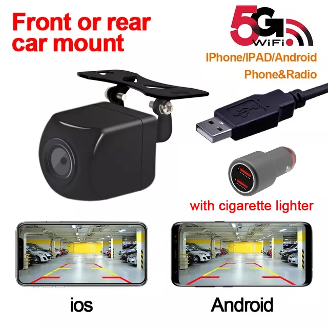 Cámara inalámbrica de visión trasera para coche, videocámara de marcha  atrás, fuente de alimentación USB, 5V