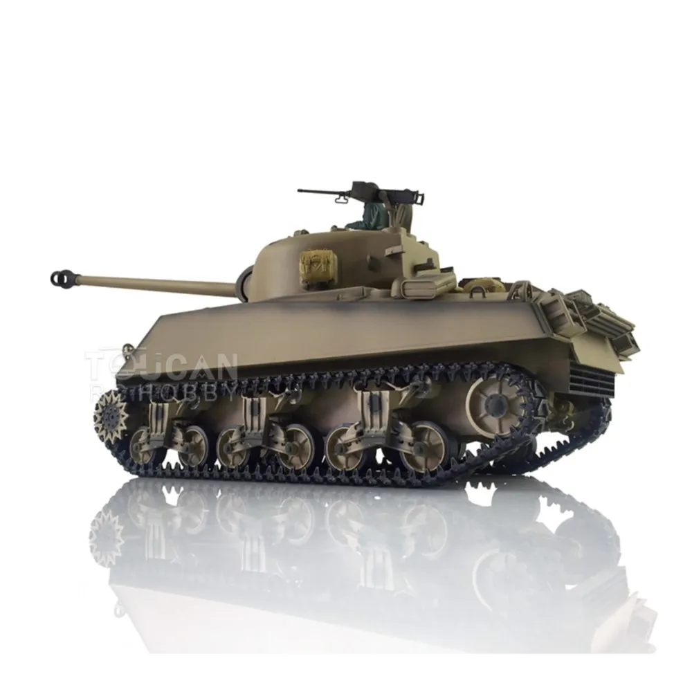 헝롱 1/16 커스텀 TK7.0 M4A3 셔먼 메탈 RC 탱크 3898 360 ° 크리스마스 선물용 터렛 원격 조종 자동차 TH19789-SMT2