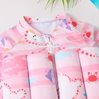 Children's Buoyancy Swimsuit Cartoon Print Swimwear Kid One-Piece Floating Rash Guards Bathing Clothes Boys Girls Swimming Suits 4