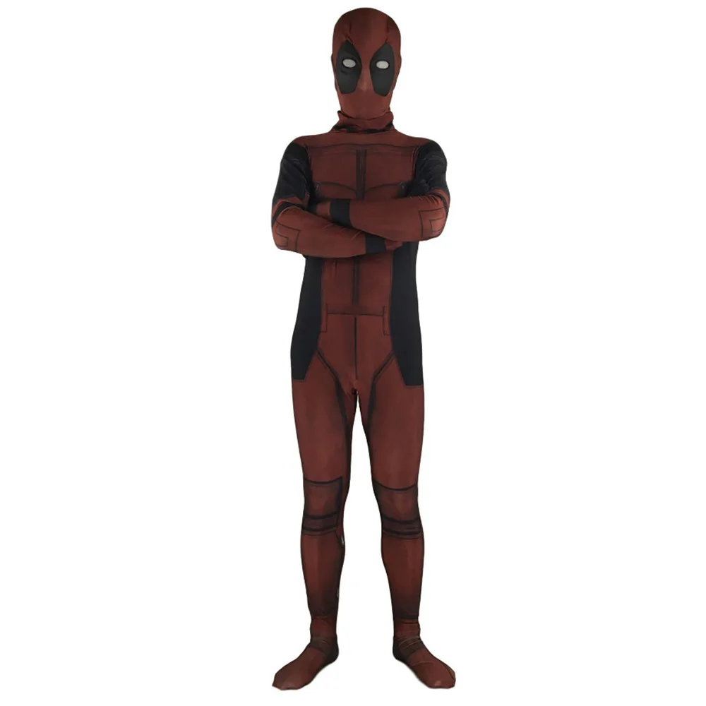 thumbnail image 1 of Disfraz de superhéroe Deadpool para niños y adultos, traje de cosplay, cinturón, cinturones ajustables, accesorios, máscara adjunta, trajes para fiesta de Halloween, 1 of 5