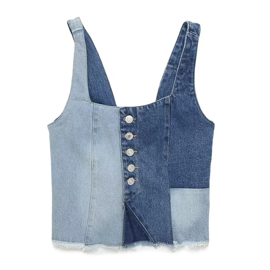 

Jenny&Dave Fashion Sexy Vintage Patchwork Vest Women Blogger High Street Tank Top Ladies