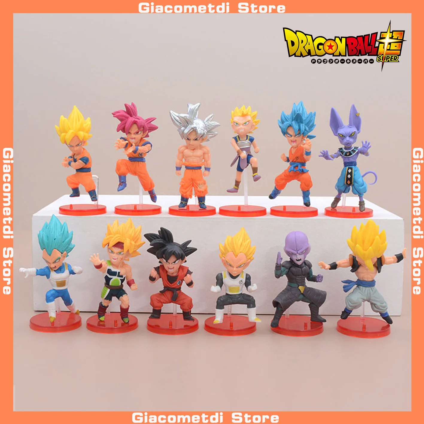 6pcs Anime Dragon Ball Super Saiyajin Filho Goku Vegito Gogeta Ornamento  Boneca Figura 3