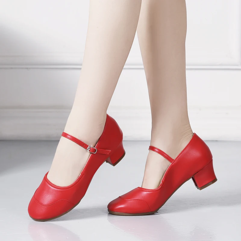 Dance Shoes for Woman Girls Ladies Latin Ballroom Modern Salsa Practise Dancing Shoes Closed Toe Square Dance Soft Rubber Sole dance shoes