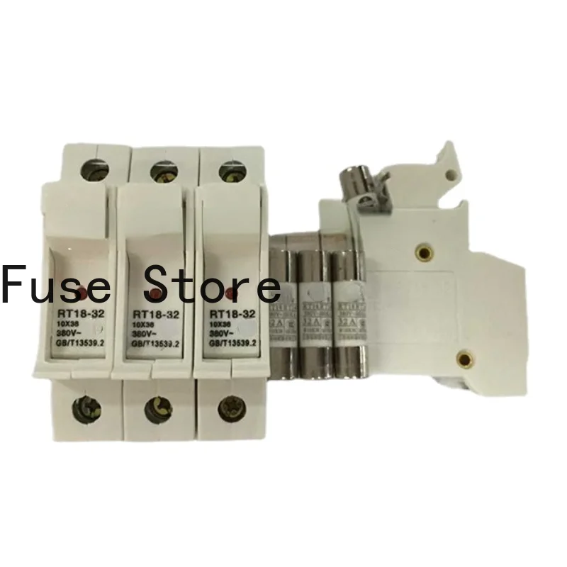 

2PCS Fuse Base RT18-32X 10*38 380V 500V Ceramic Holder Card Rail Box