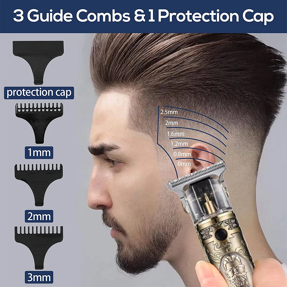 Kemei-700B Electric Pro Li Clippers Barber 0mm Hair Trimmer Professional Haircut Shaver Carving Hair Beard Machine Styling Tool 4