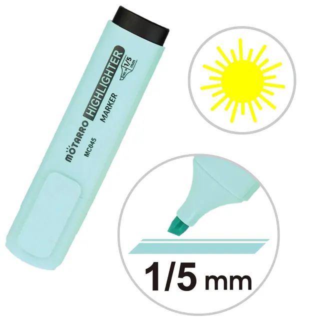 MOTARRO 12 pezzi pennarelli in scatola di PVC colori fluorescenti piccolo evidenziatore punta a scalpello design carino Kawaii per scrivere disegni graffiti 5