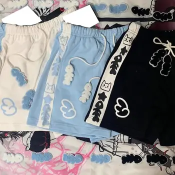 Japanese Sweet All Match Commuter Shorts Harajuku Y2k Aesthetic Constrast Color Cute Print Casual Pant Summer Punk Girl Shorts 1