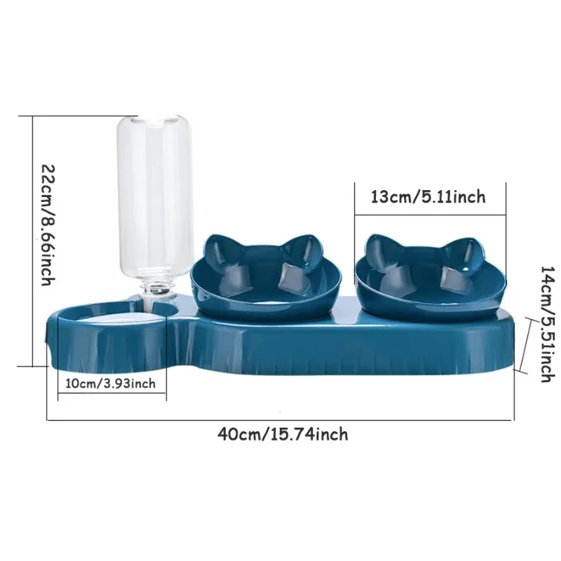 Cat Food Bowl Double Neck Protection Automatic Drinking Anti Overturning Pet Supplies