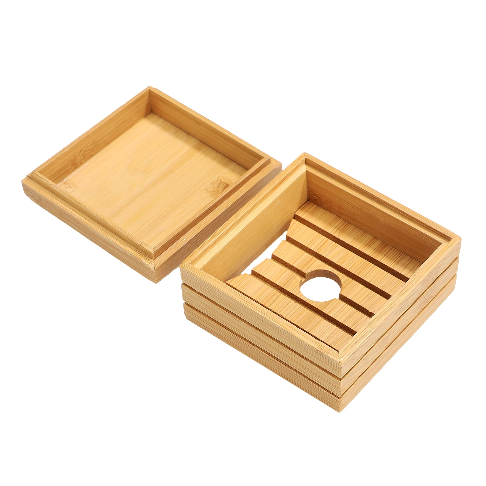 Japanese Style Soap Box Bamboo Wood Environmental Soaps Rack Protection Filter Water Drying Household Bathroom Supplies