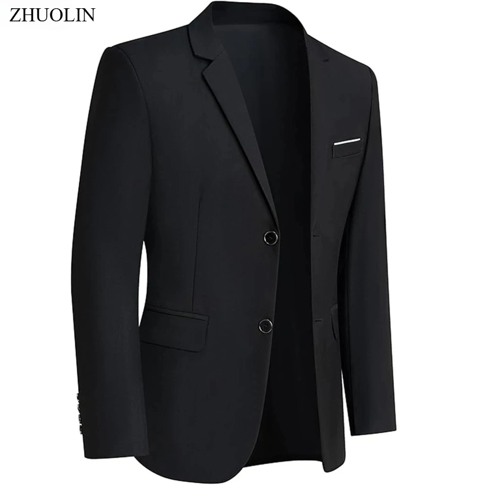 High Quality Men Formal Blazers Suit Elegant Jackets Wedding Slim Fit Office Ready Stretch Fabric Thin Men's Casual 2025 Coats 4