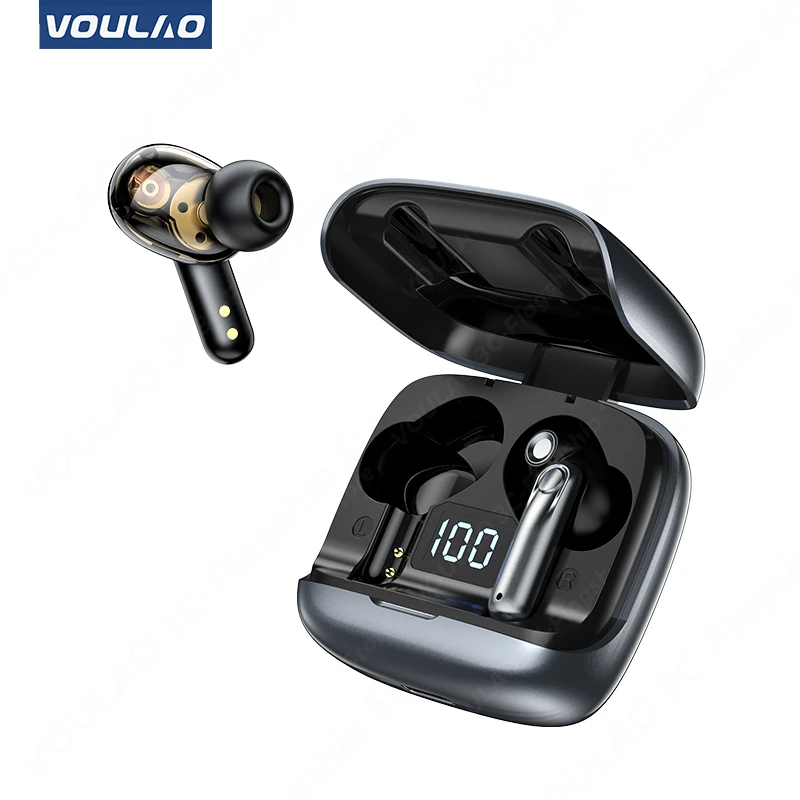 TWS Wireless Bluetooth 5.1 Noise Reduction Headphones Flip Design Headsets with LED Display HIFI Stereo Gaming Earphones Earbuds |