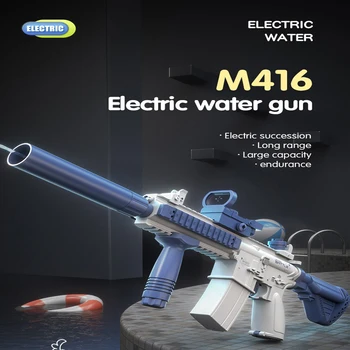 M416 Electric Water Gun Pistol 10M Long Range Portable Guns Children pool Beach Outdoor Fight Shooting Toys for Boys Kid Games 2
