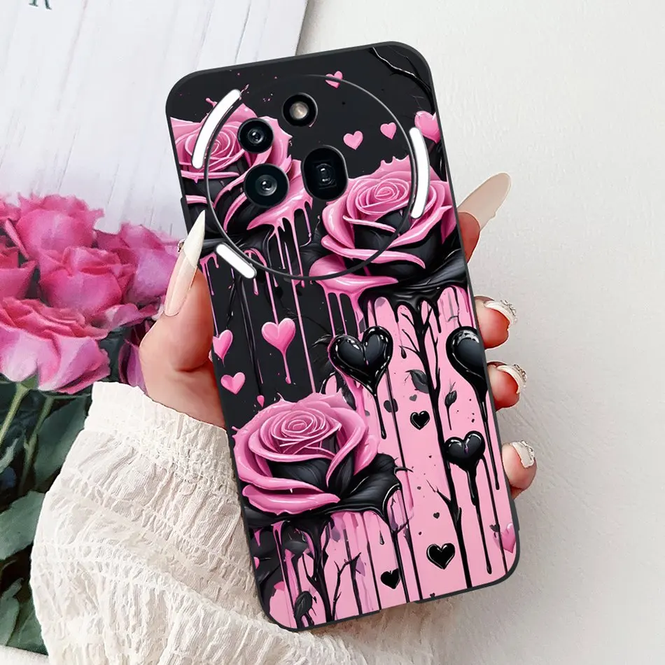 Elegant Butterfly Cat Printed Black Silicone Soft Phone Case