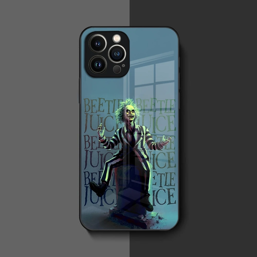 thumbnail image 1 of B-BeetlejuiceS-S 2 Phone Case for Iphone 16 15 14 12 11 13 Pro Max Mini 8 X Xr Xs Puls Black Glass Cover, 1 of 5