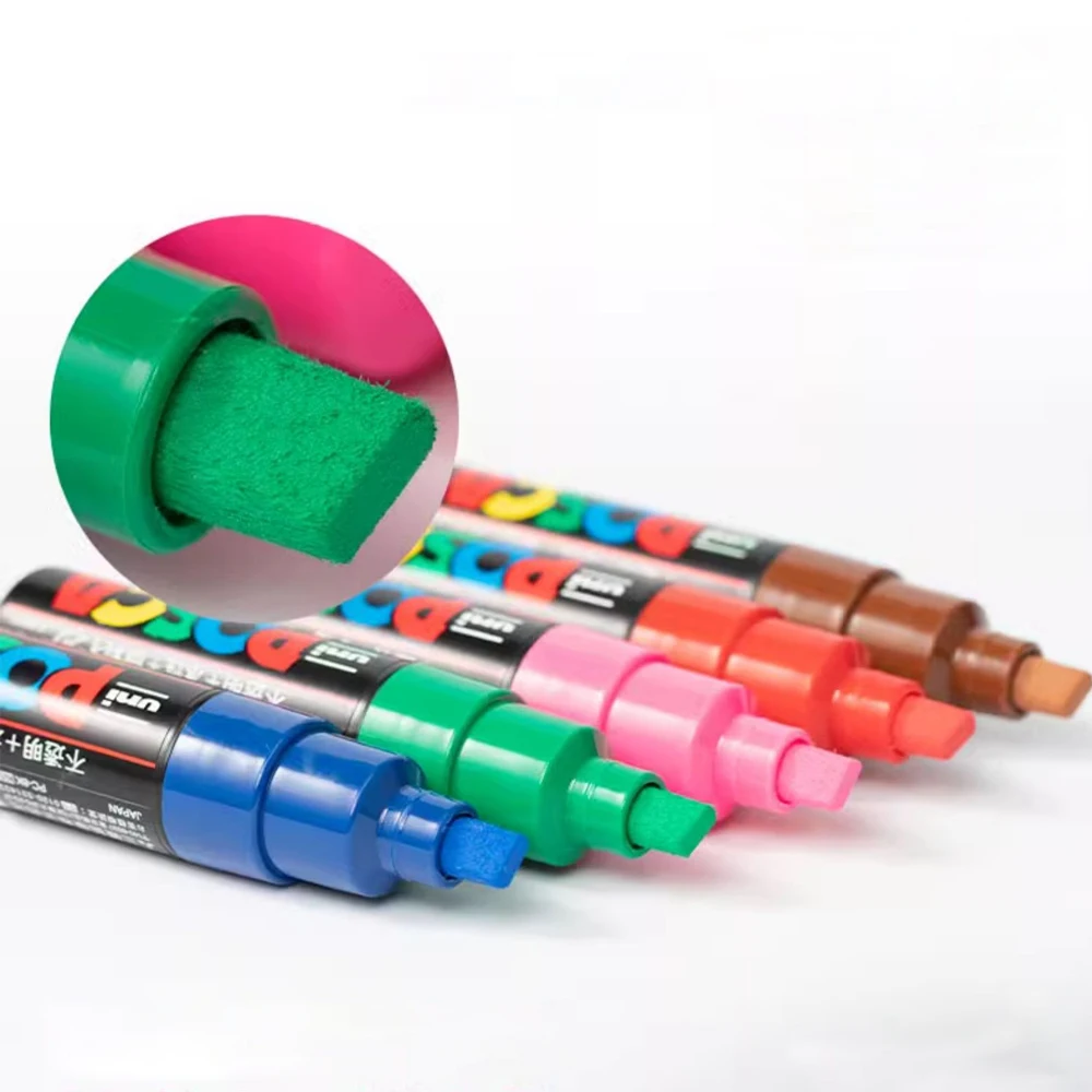 UNI POSCA 8C 한정 세트 PC-5M 수성 아크릴 마크 노트 펜 POP 포스터 광고 펜 그림 낙서 그림 세트