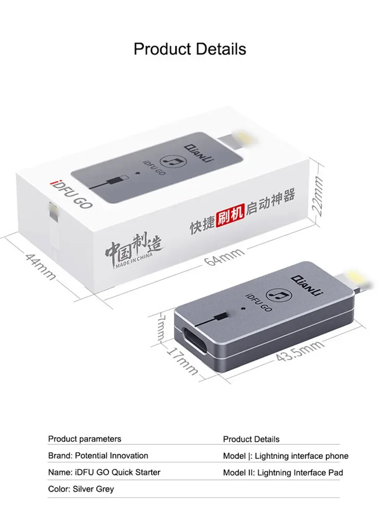 Qianli iDFU Go 2 Quick Recovery Mode 2.8 Seconds Startup DFU Device for IOS System iphone Repair Tool
