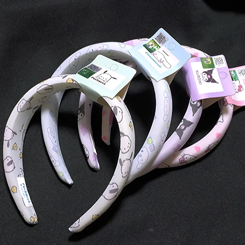 

Kawaii Sanrio Children Hair Bands Hello Kittys Accessories Cute Anime Headwear Stretch Cotton Padding Hair Card Toys Girls Gift