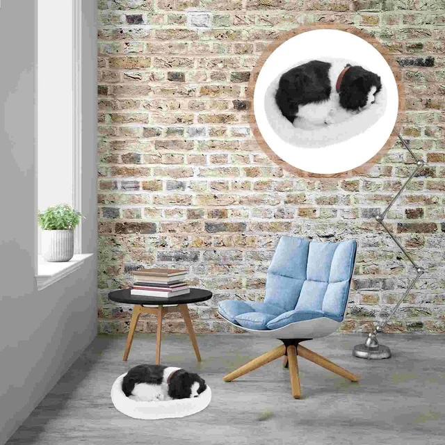 Szimuláció Állatmodell Realisztikus Alvó Kutya Border Collie Töltött Állatok Játékok Élethű Lélegző Kutyák Dekorációk Otthon - Image 4