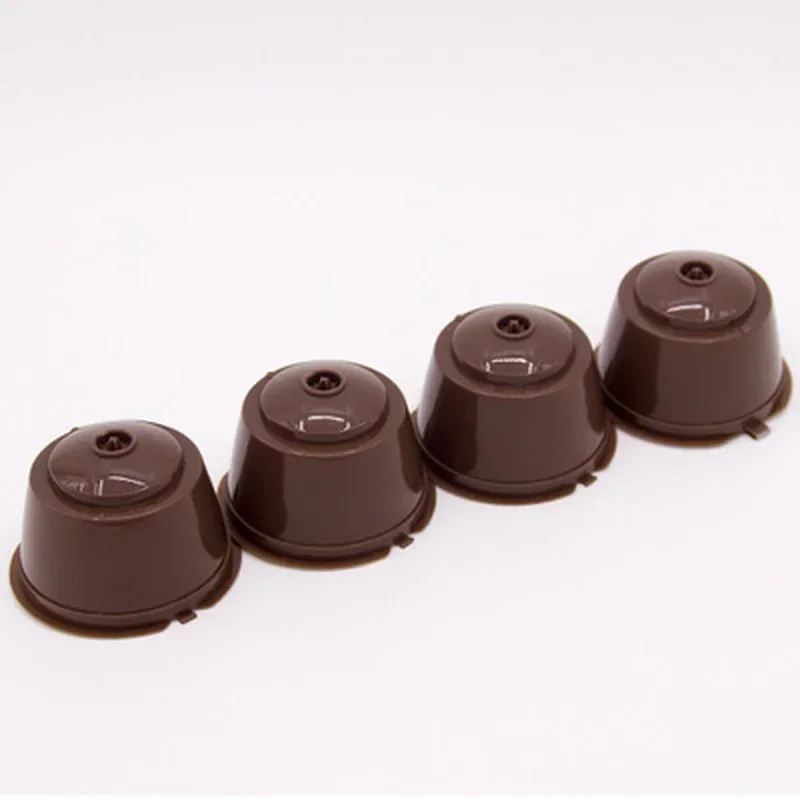 4Pcs Reusable Coffee Capsule Filter Cup Coffee Capsule Filters For Nespresso Dolce Gusto With Spoon Brush Kitchen Tools